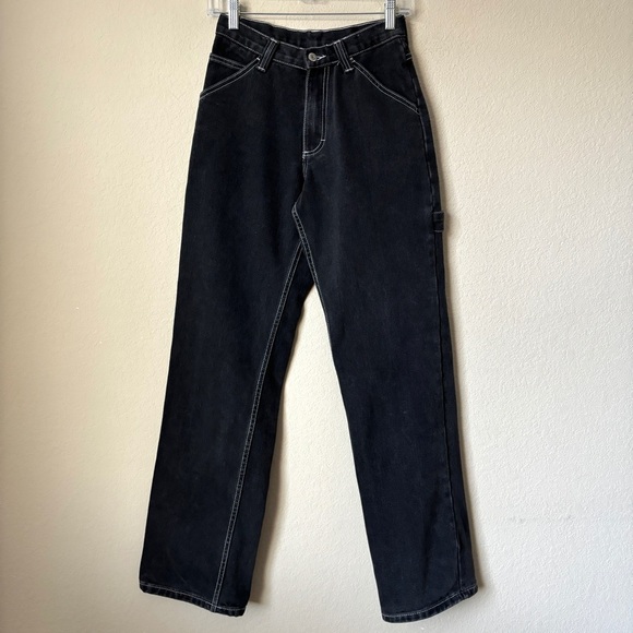 Brandy Melville J. Galt Carpenter Straight Leg Jeans with Contrast Stitching - Picture 3 of 11